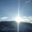 3.2.2015 vchod slunce nad Strnm vrchem
